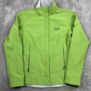 Mountain Hardwear Women's Softshell Jacket Green Small Windproof Fleece Lined